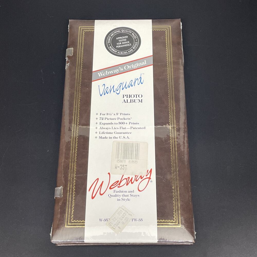 New Webway Orig Vanguard Photo Album 72 Pockets USA W-35T Expandable Brown/Gold